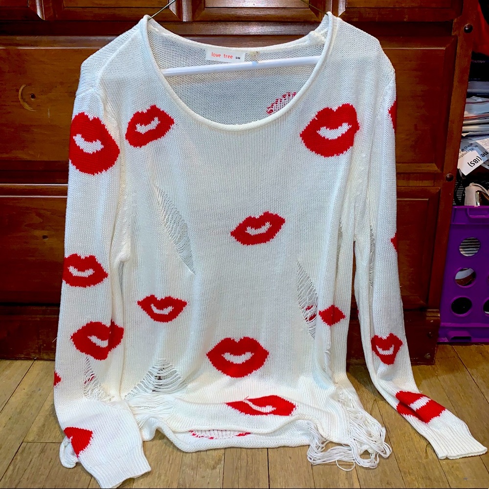 Ripped Lips Sweater